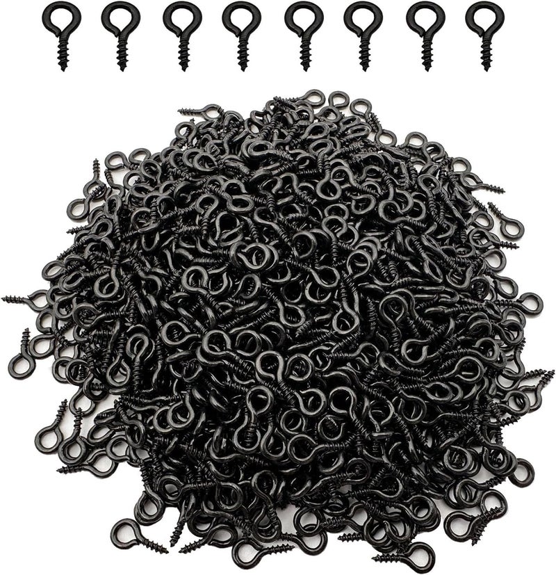 IDEALSV Black 1000 Pcs Small Screw Eye Pins Jewelry Making Eyelet Hook for Craft 10 x 5mm - Image 1